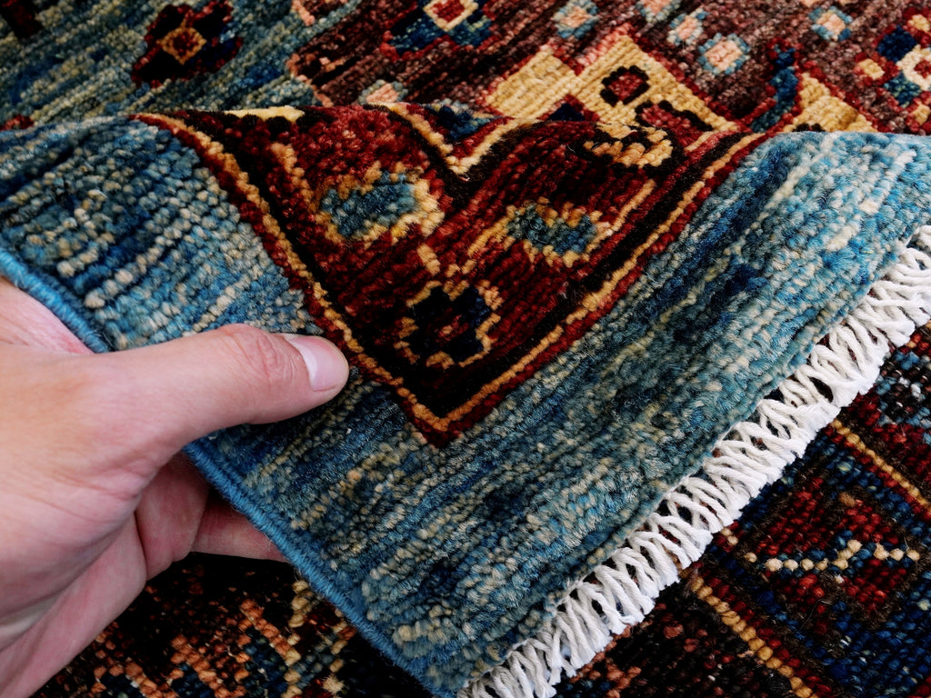 9x12 Ft Blue Kazak Rug - Hand Knotted Traditional Rug