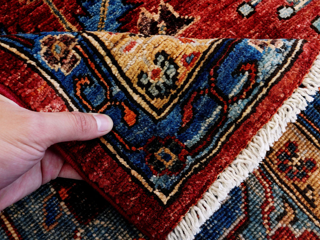 9x12 Ft Red Afghan Rug - Hand Knotted Traditional Rug