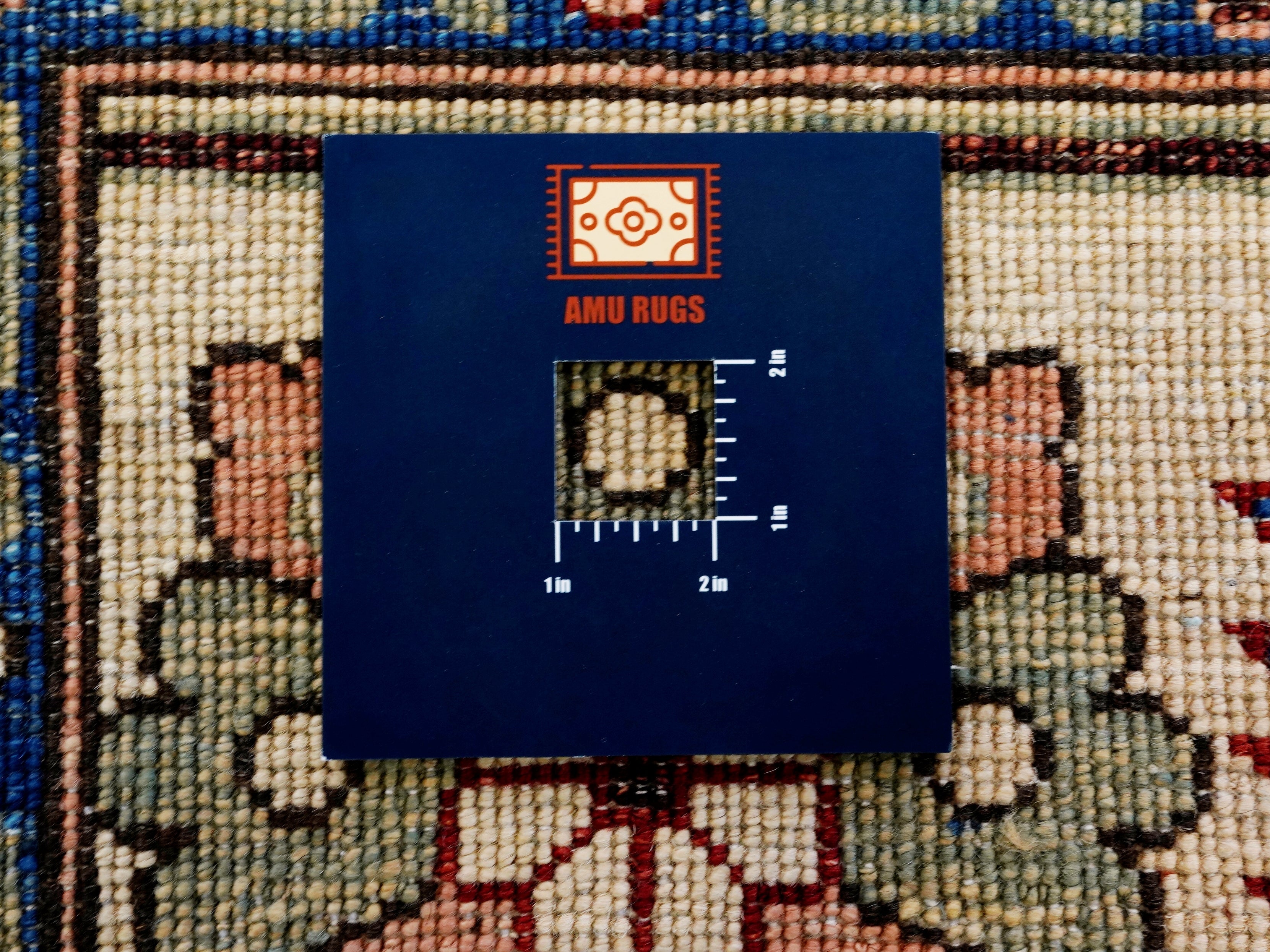 9x12 Ft Red & Beige Afghan Rug - Hand Knotted Traditional Rug