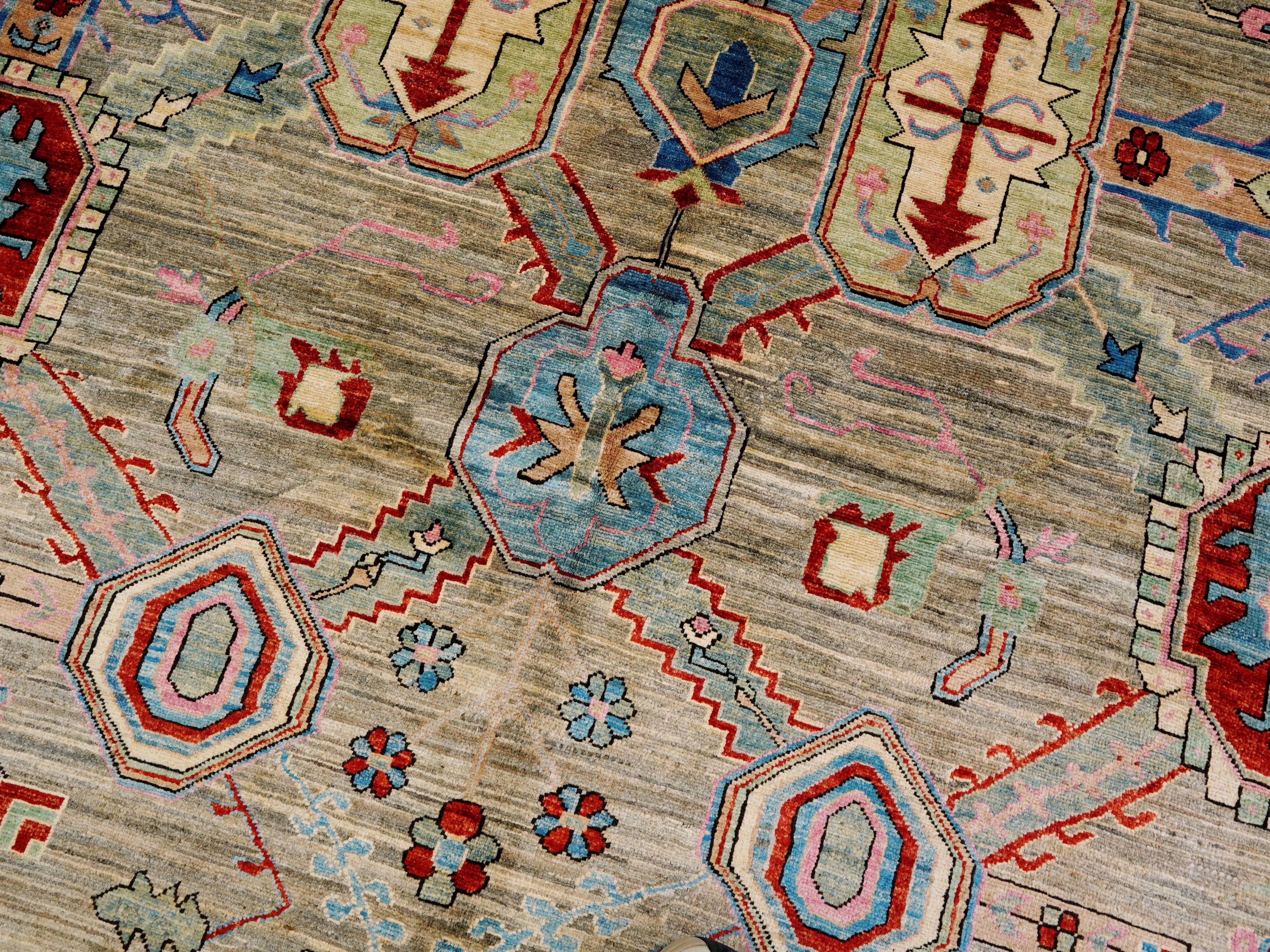 9x12 Ft Brown Oriental Rug - Hand Knotted Traditional Afghan Rug