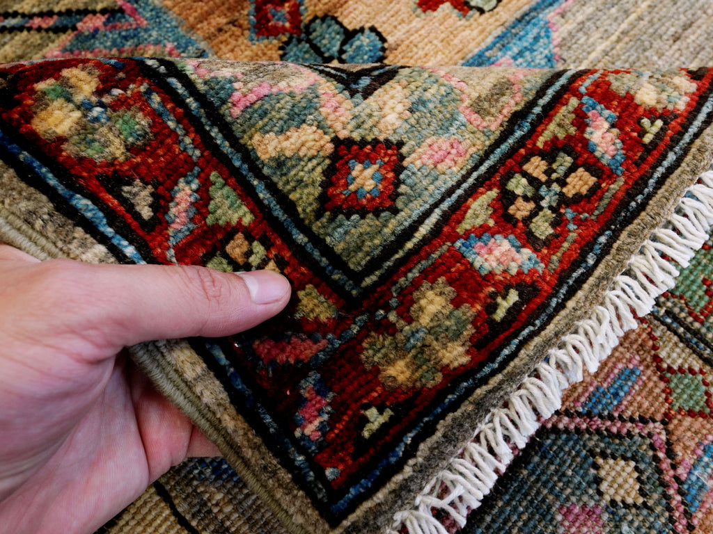 9x12 Ft Brown Oriental Rug - Hand Knotted Traditional Afghan Rug