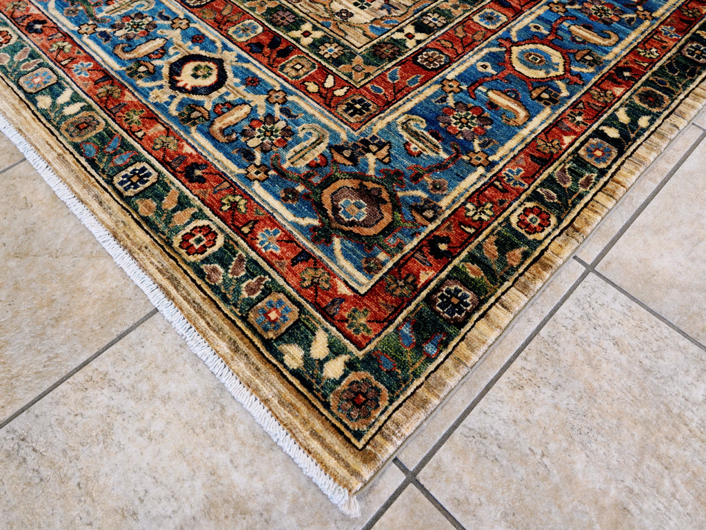 9x12 Ft Brown Afghan Rug - Hand Knotted Traditional Rug