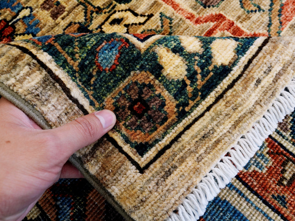 9x12 Ft Brown Afghan Rug - Hand Knotted Traditional Rug