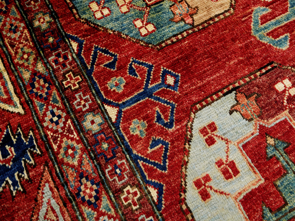 6x9 Ft Red Ersari Rug - Hand Knotted Afghan Rug