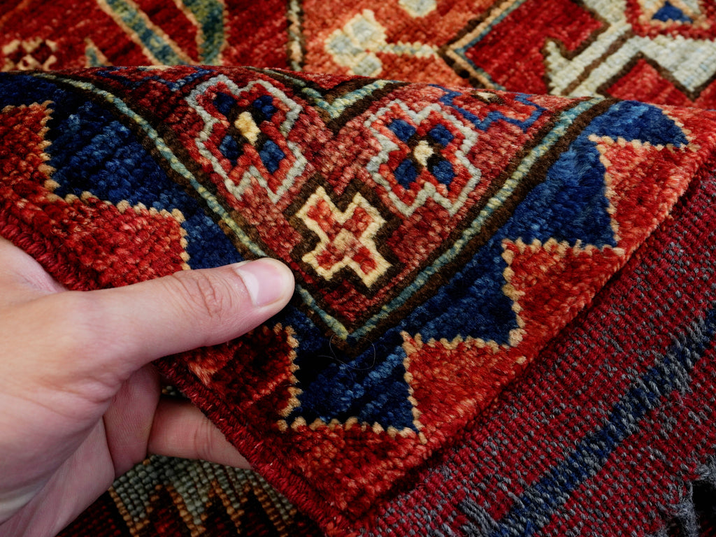 6x9 Ft Red Ersari Rug - Hand Knotted Afghan Rug