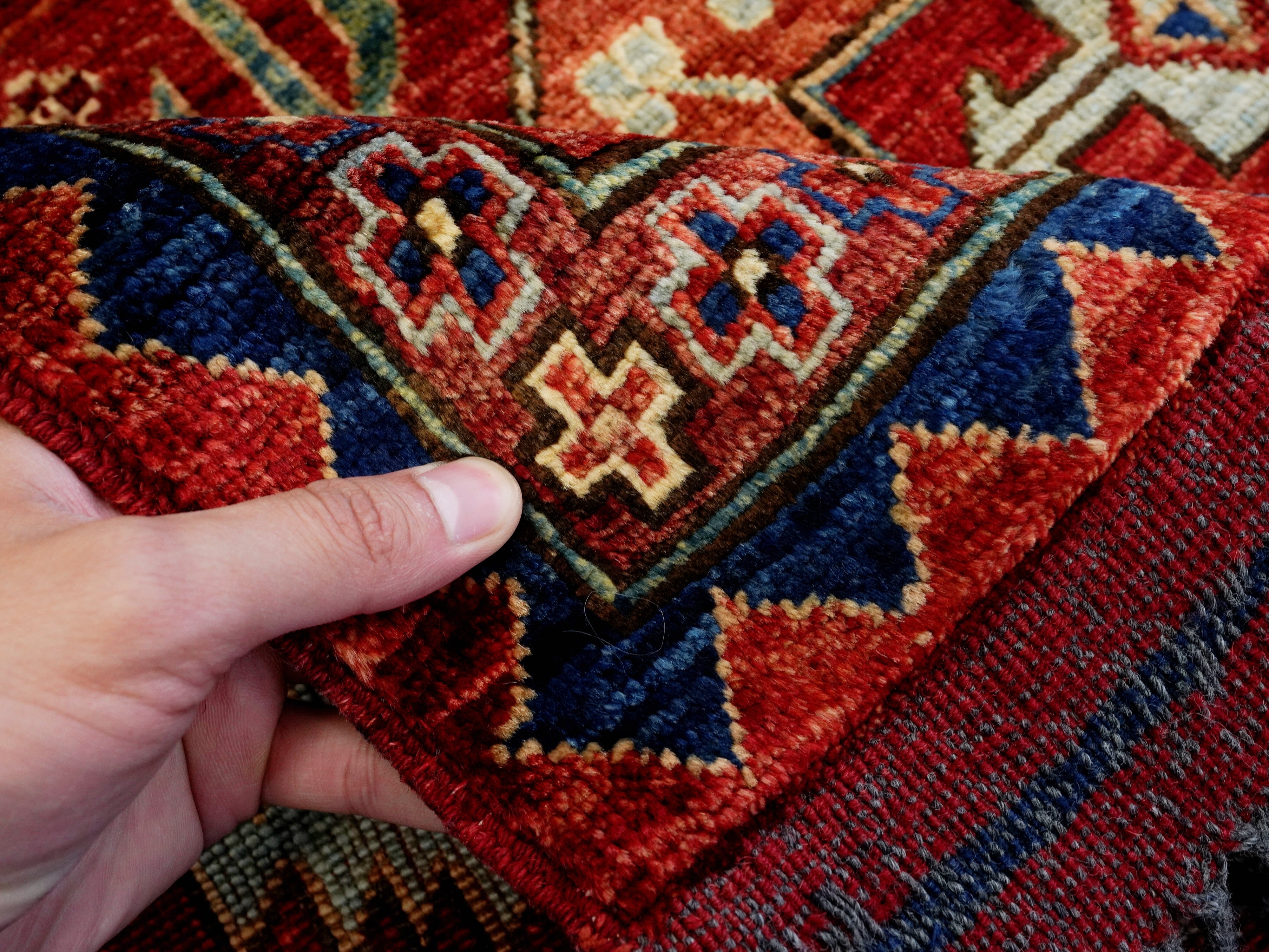 6x9 Ft Red Ersari Rug - Hand Knotted Afghan Rug