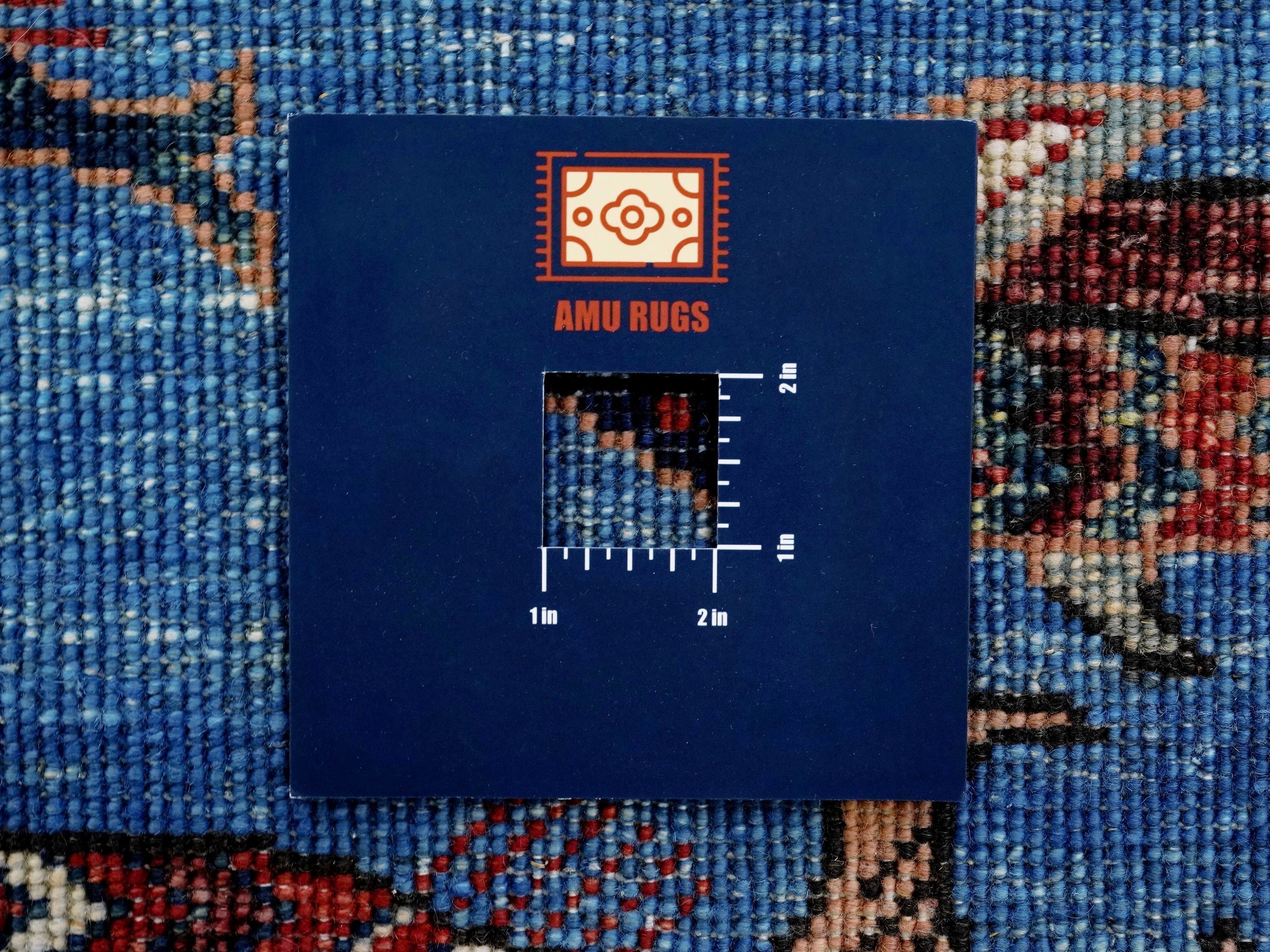 6x9 Ft Blue Fish Rug - Handmade Afghan Rug