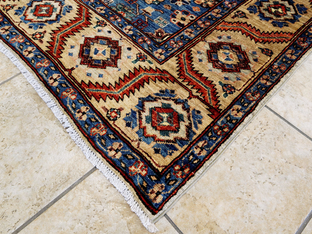 6x9 Ft Floral Afghan Rug - Hand Knotted Oriental Area Rug