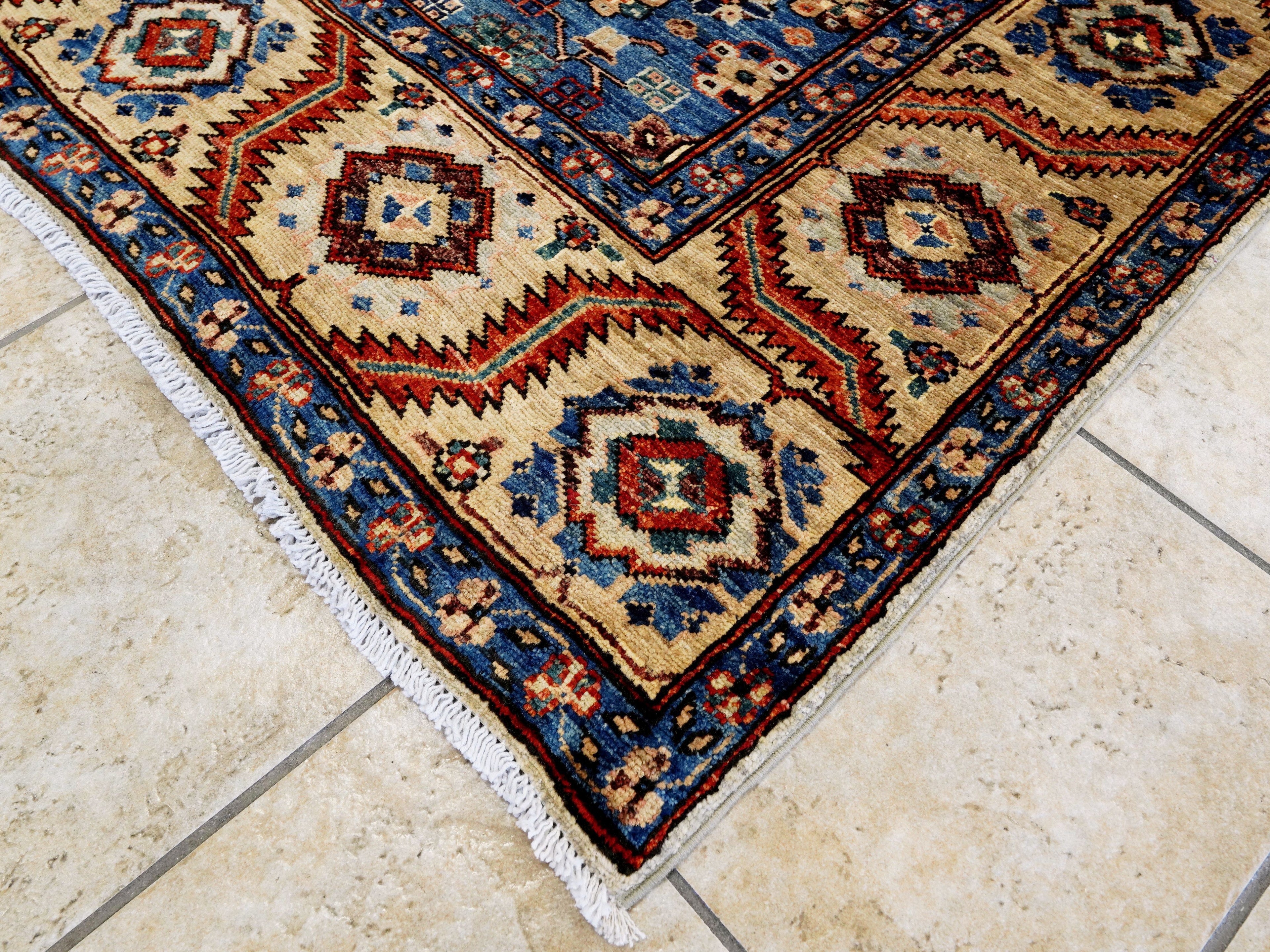 6x9 Ft Floral Afghan Rug - Hand Knotted Oriental Area Rug
