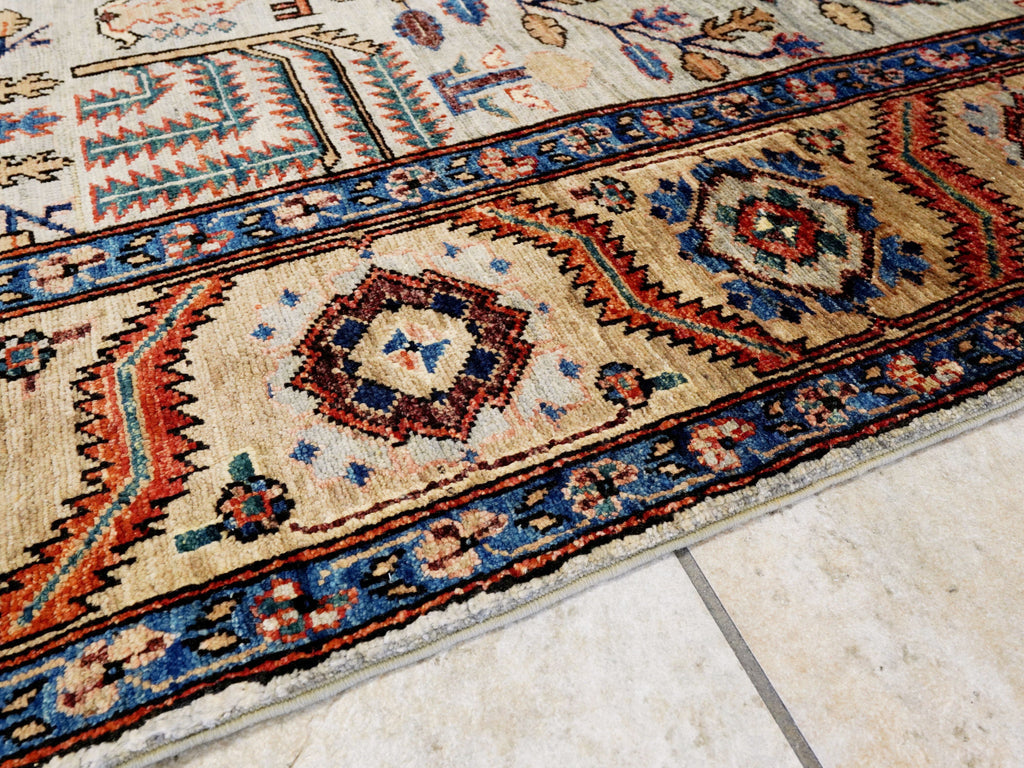 6x9 Ft Floral Afghan Rug - Hand Knotted Oriental Area Rug