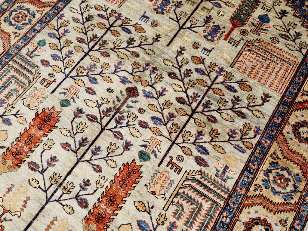 6x9 Ft Floral Afghan Rug - Hand Knotted Oriental Area Rug