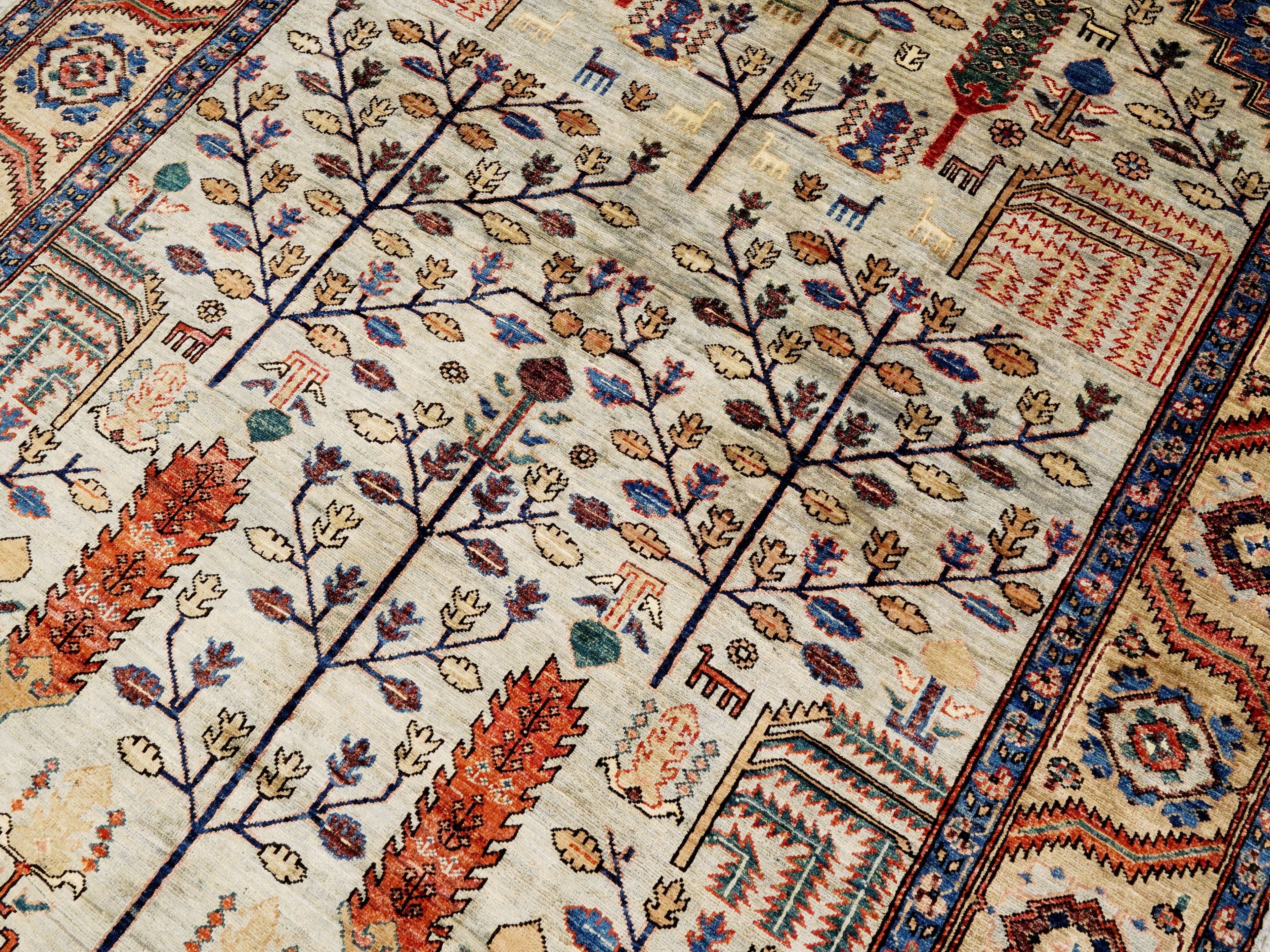 6x9 Ft Floral Afghan Rug - Hand Knotted Oriental Area Rug