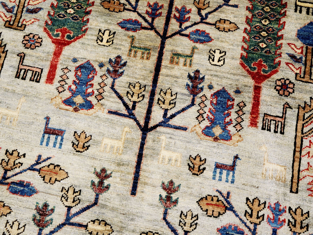 6x9 Ft Floral Afghan Rug - Hand Knotted Oriental Area Rug