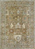 6x9 Ft Neutral Afghan Rug - Oriental Area Rug - Beige Brown Floral Design