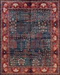 8x10 Ft Green Floral Rug - Hand Knotted Afghan Rug