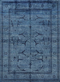 9x12 Ft Blue Afghan Oriental Rug - Hand Knotted Traditional Rug