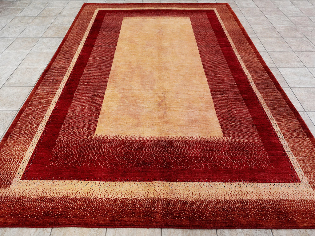 9x12 Ft Red Gabbeh Rug - Handmade Afghan Wool Rug