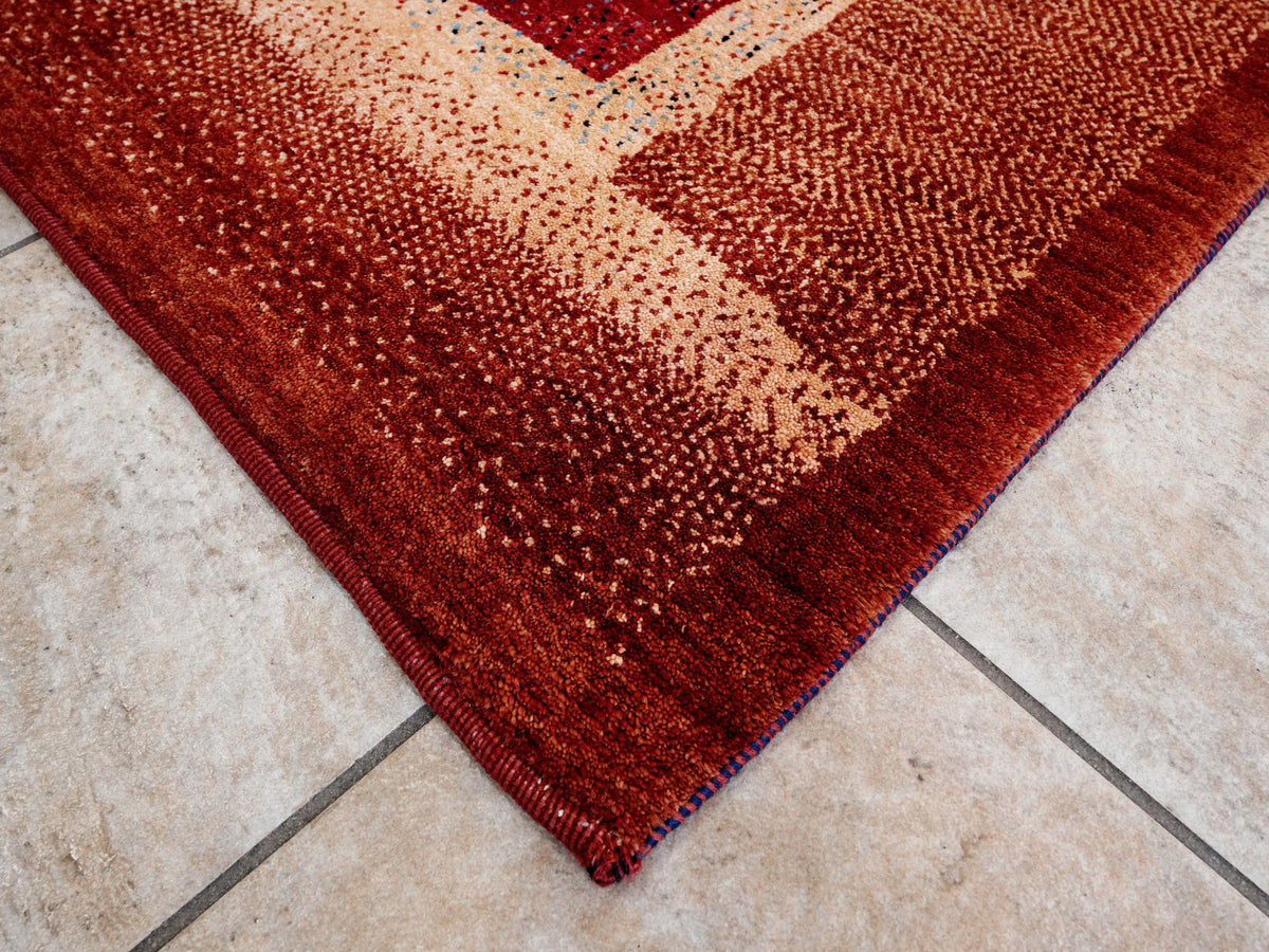9x12 Ft Red Gabbeh Rug - Handmade Afghan Wool Rug