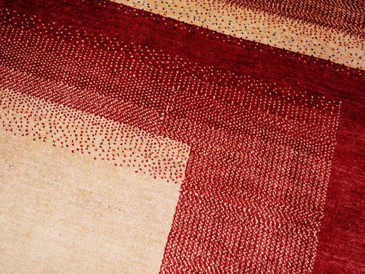 9x12 Ft Red Gabbeh Rug - Handmade Afghan Wool Rug