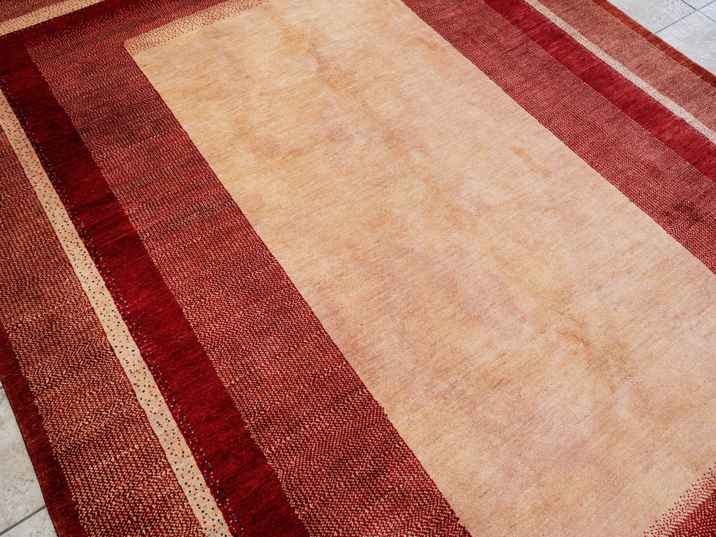 9x12 Ft Red Gabbeh Rug - Handmade Afghan Wool Rug