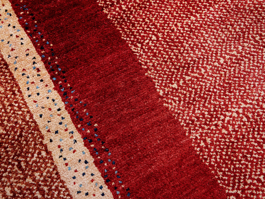 9x12 Ft Red Gabbeh Rug - Handmade Afghan Wool Rug
