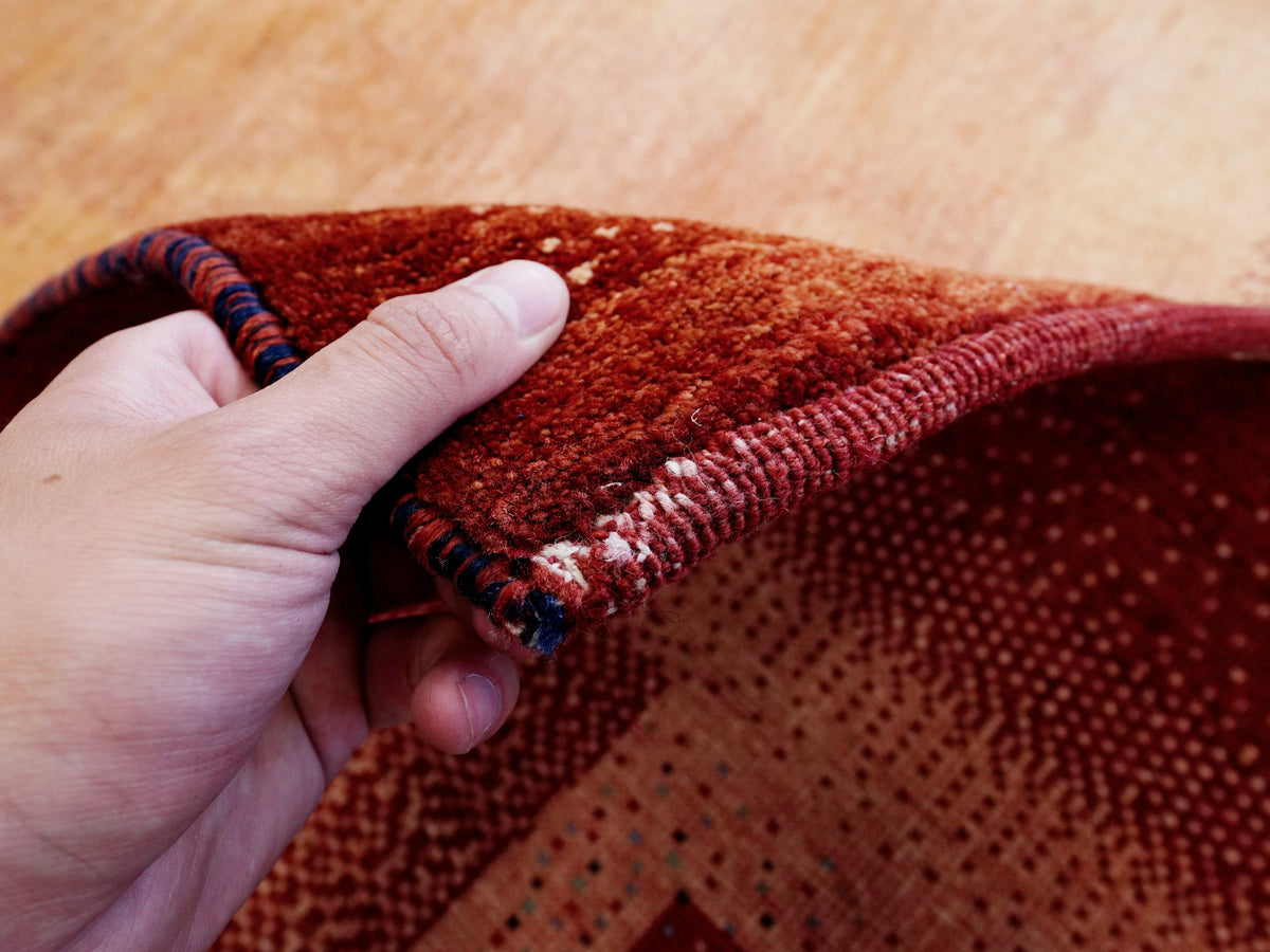 9x12 Ft Red Gabbeh Rug - Handmade Afghan Wool Rug