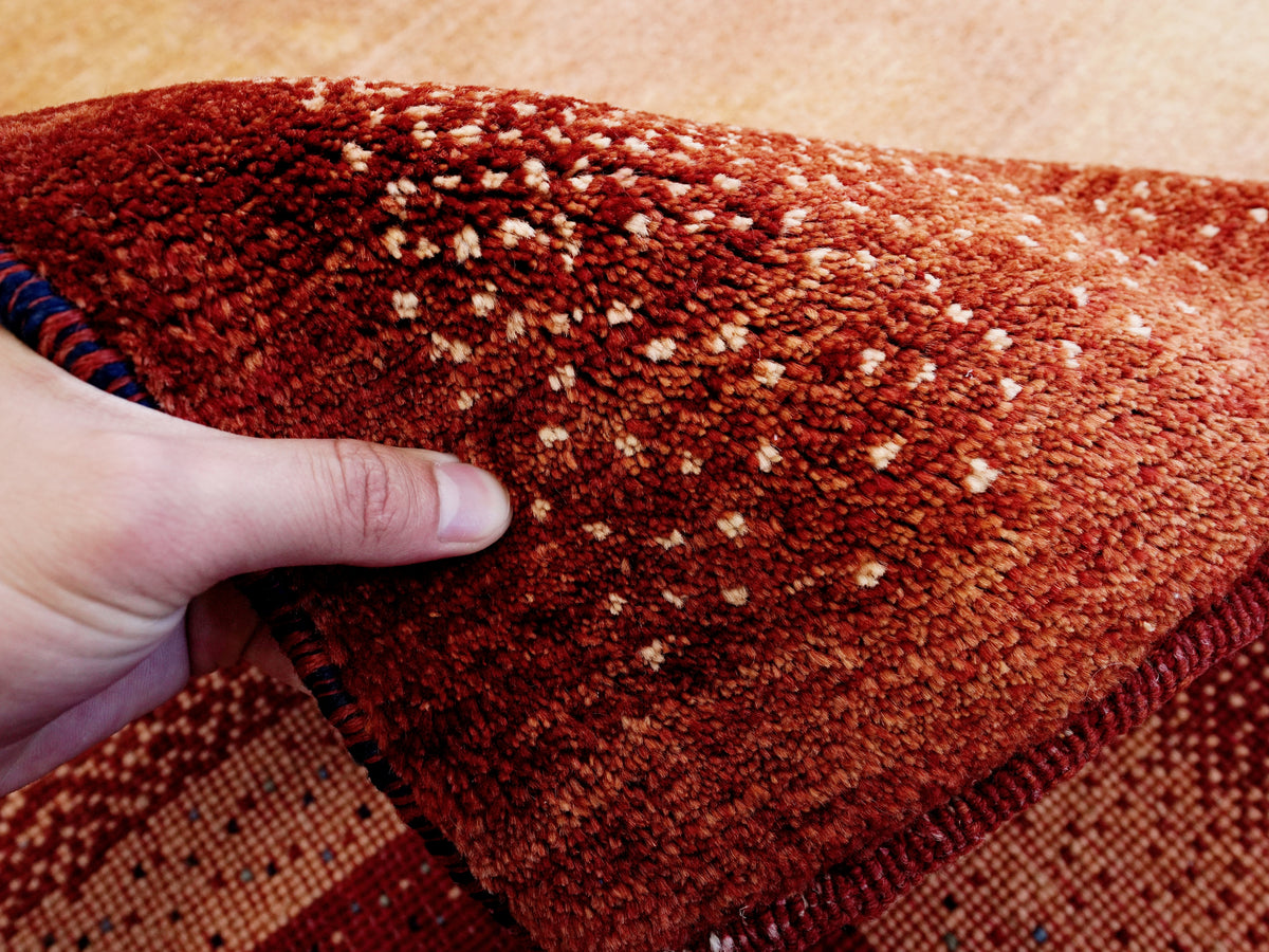 9x12 Ft Red Gabbeh Rug - Handmade Afghan Wool Rug