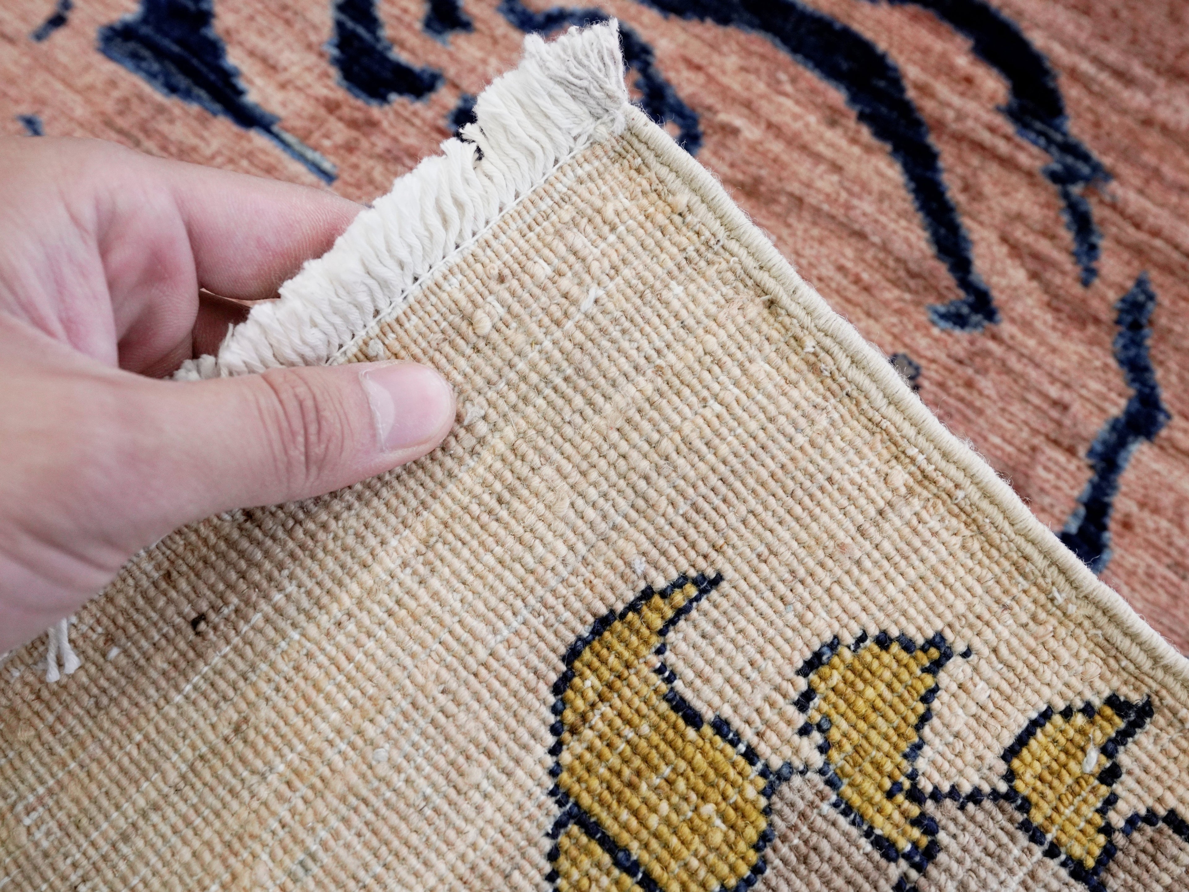 3x5 Ft Beige Tiger Rug - Hand Knotted Afghan Rug - Animal Design