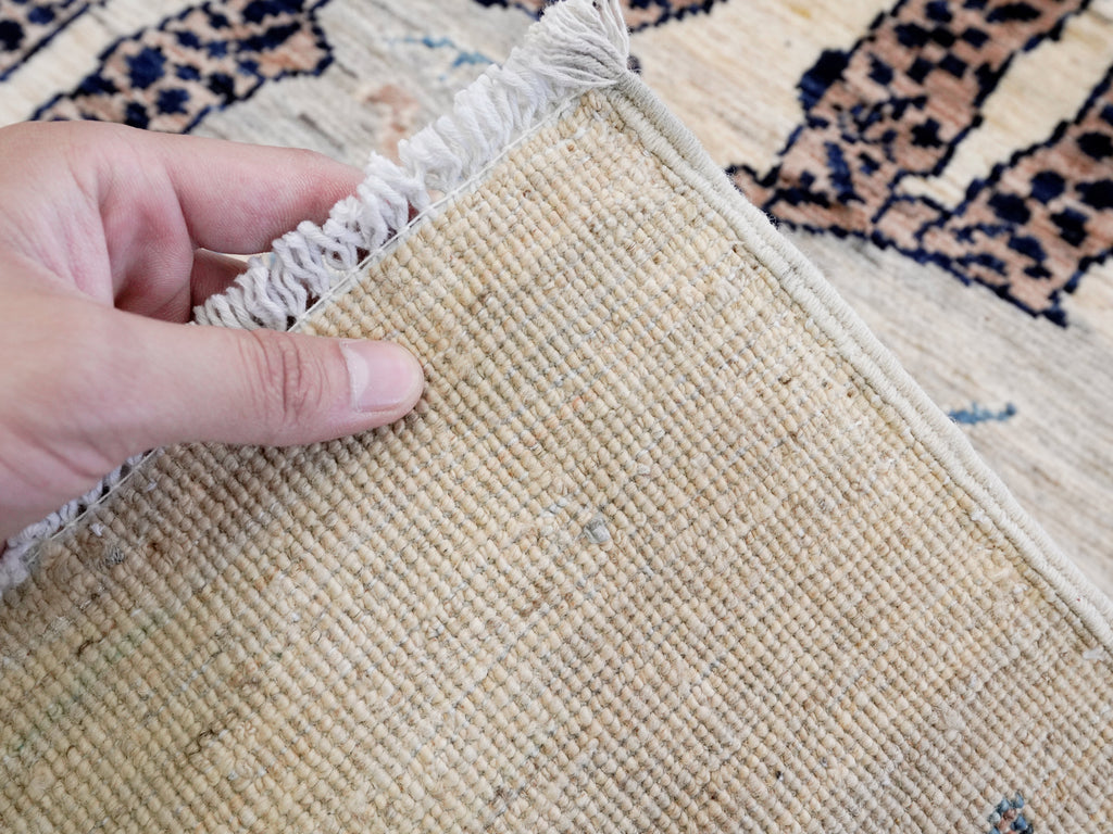 3x5 Ft Beige Cheetah Rug - Hand Knotted Afghan Rug - Animal Design