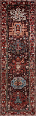 10 Ft Red Oriental Runner Rug - Afghan Hand Knotted Rug