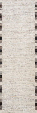 10 Ft Beige Moroccan Runner Rug - Hand Knotted Afghan Rug