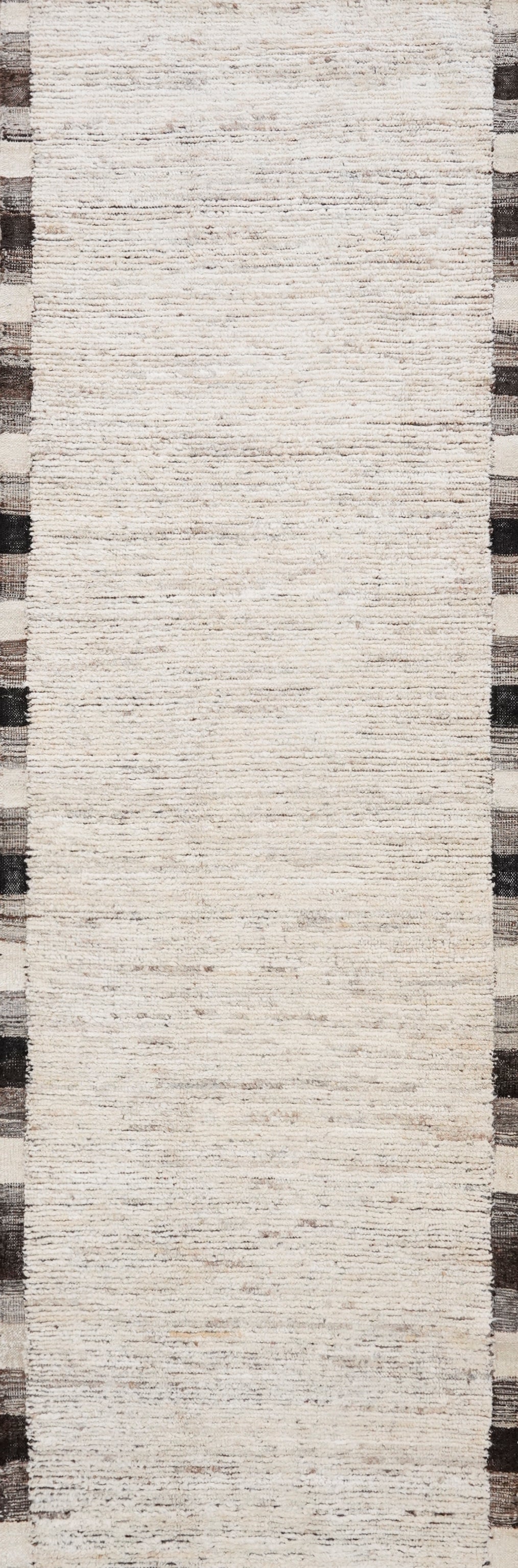 10 Ft Beige Moroccan Runner Rug - Hand Knotted Afghan Rug