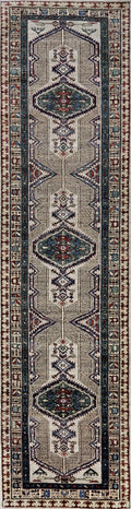 11 Ft Silver Oriental Runner Rug - Afghan Hand Knotted Rug