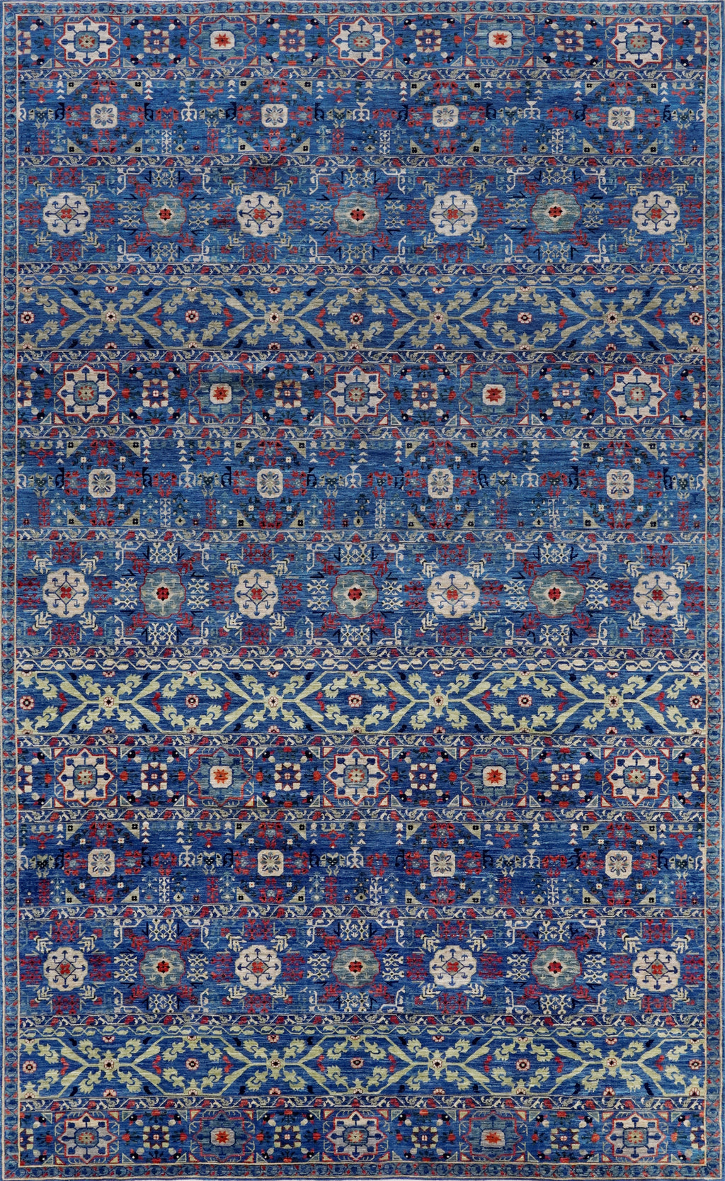 8x14 Ft Blue Mamluk Rug - Hand Knotted Area Rug