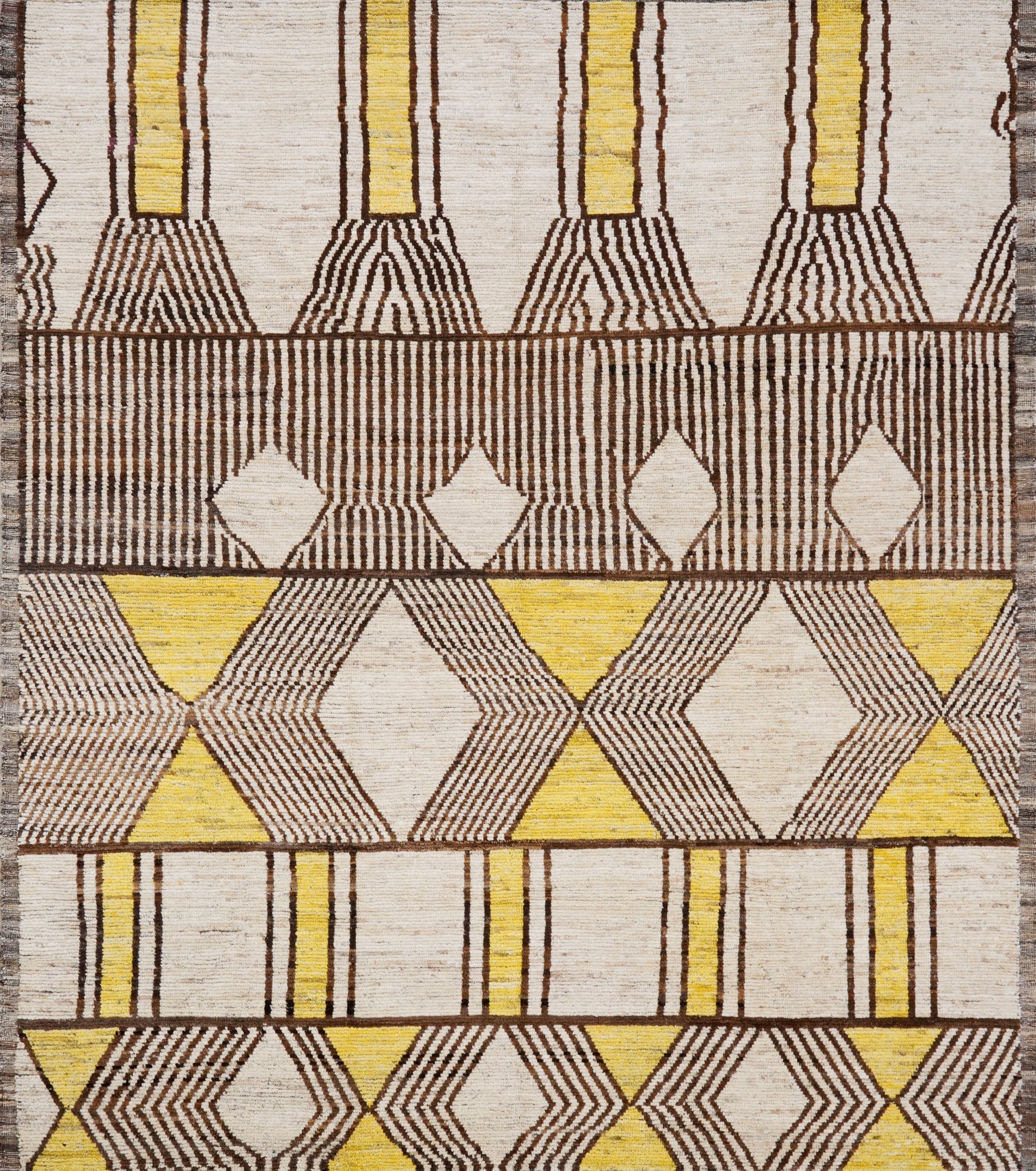 8x10 Ft Yellow Moroccan Rug - Hand Knotted Area Rug