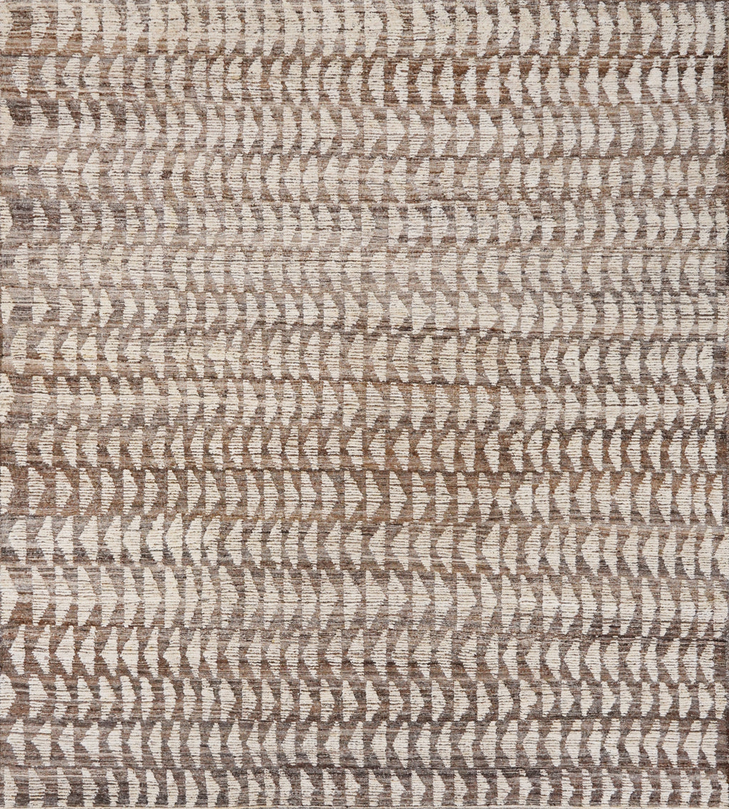 9x10 Ft Beige Moroccan Rug - Hand Knotted Area Rug