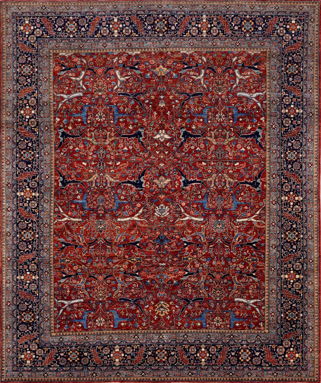 8x10 Ft Red Afghan Oriental Rug - Hand Knotted Area Rug