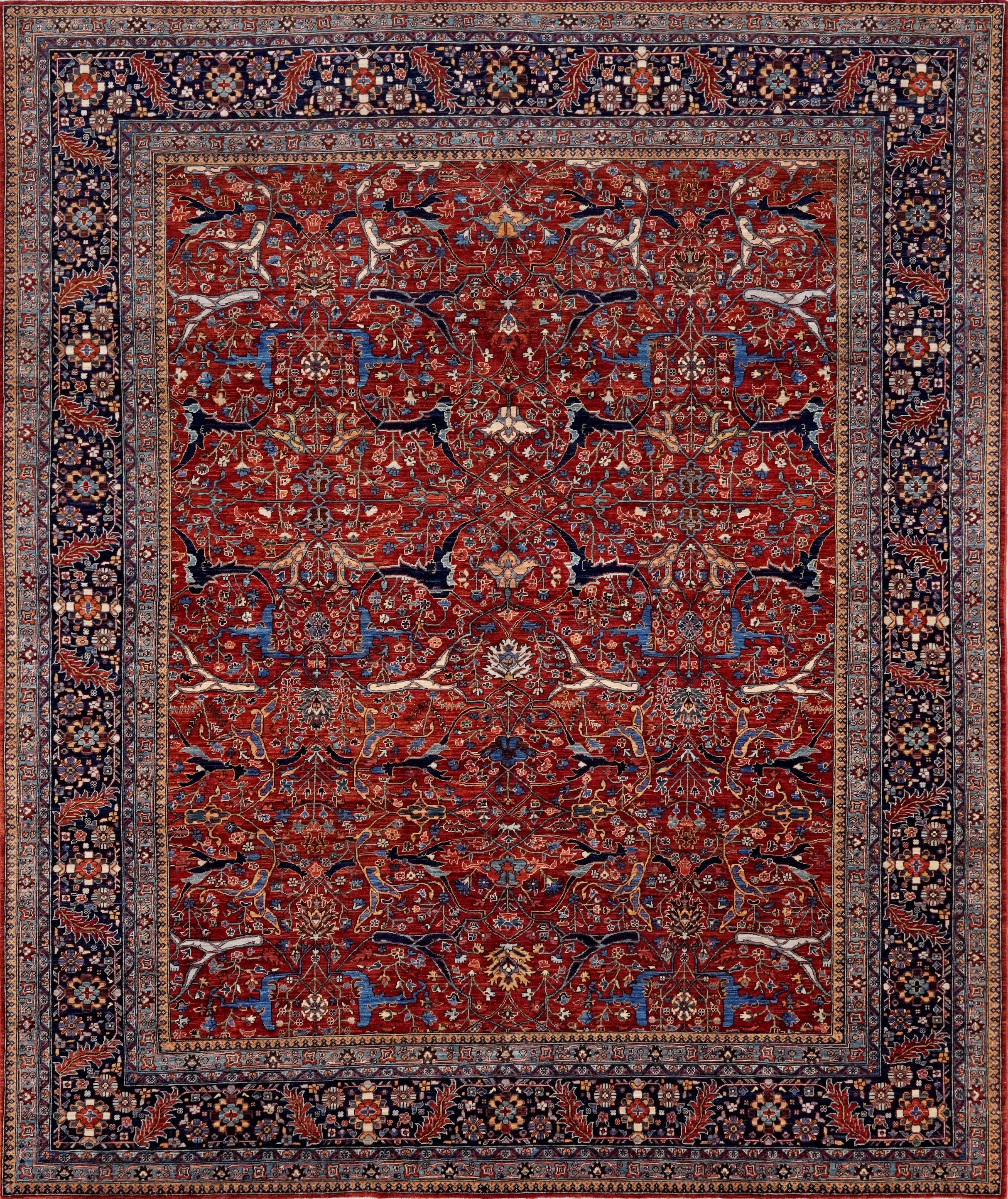 8x10 Ft Red Afghan Oriental Rug - Hand Knotted Area Rug