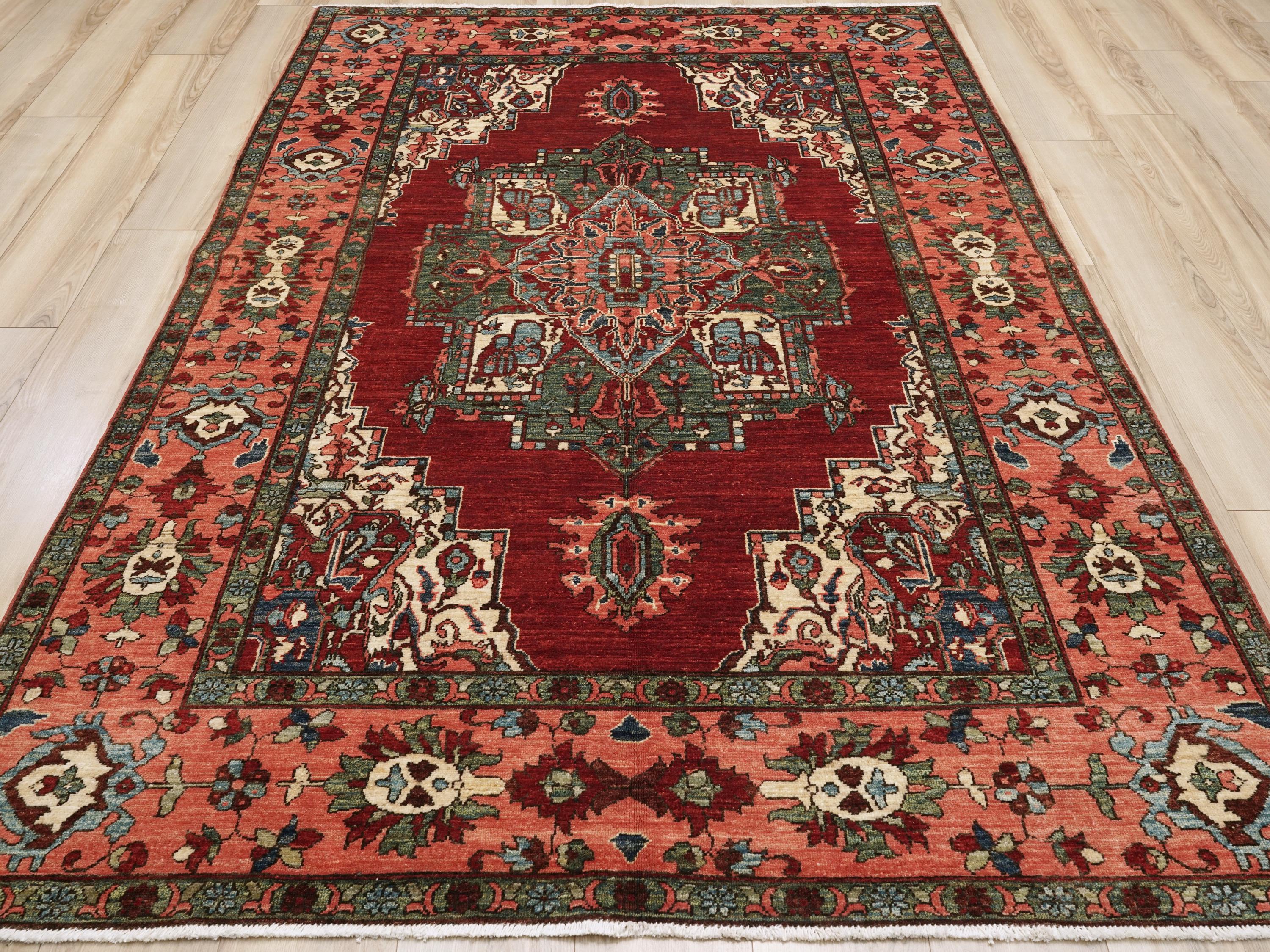 6x9 Ft Red Bidjar Rug - Oriental Wool Area Rug