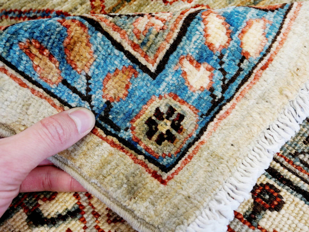 8x10 Ft Beige & Gray Bidjar Rug - Hand Knotted Wool Oriental Rug