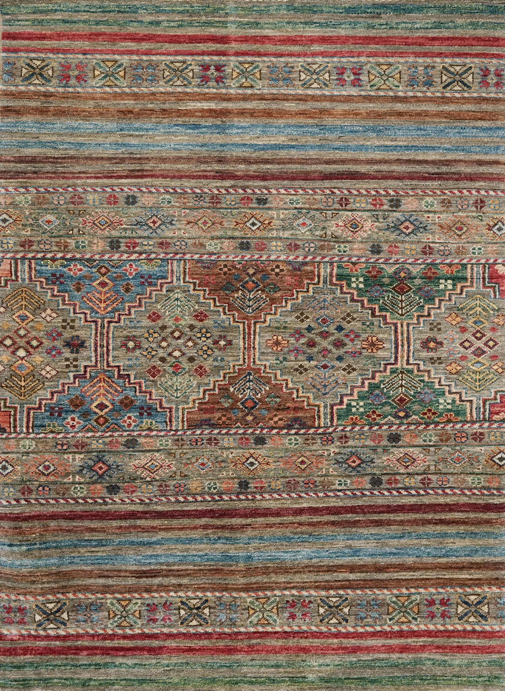 3x5 Ft Hand Knotted Khorjin Rug - Colorful Oriental Rug
