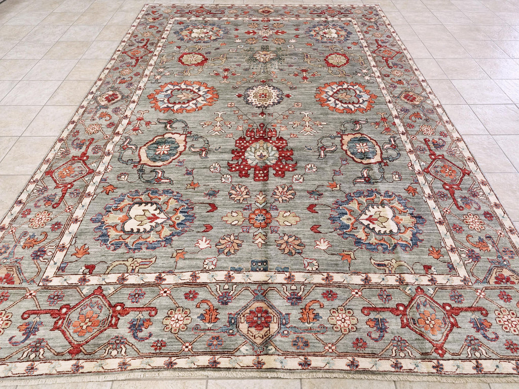 9x12 Ft Gray Serapi Rug - Hand Knotted Afghan Oriental Rug