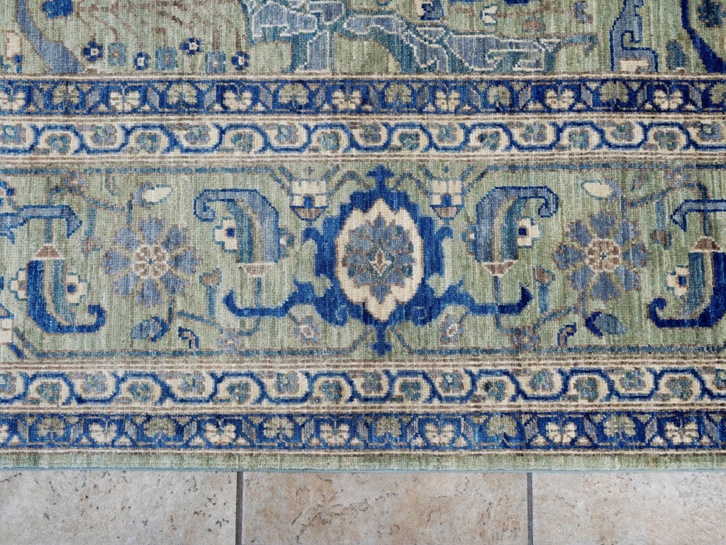9x12 Ft Green Bidjar Rug - Afghan Oriental Area Rug