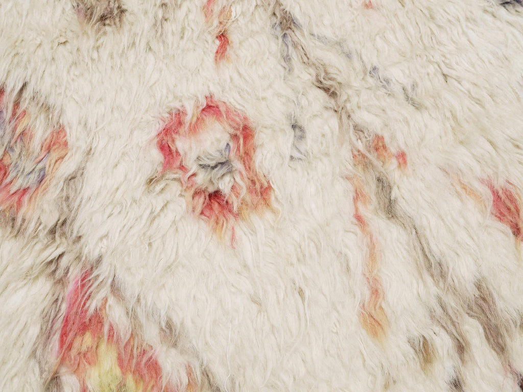 4x6 Ft Hand Knotted Moroccan Rug - Beige Shaggy Rug