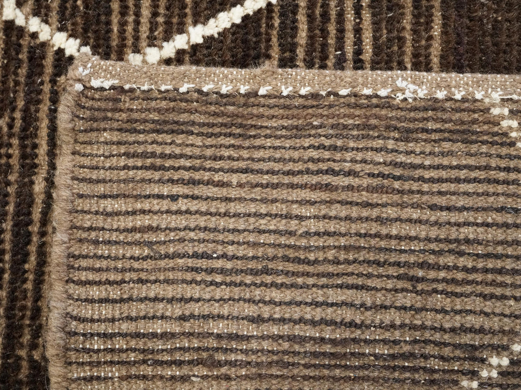 10x14 Ft Dark Brown Moroccan Rug - Afghan Handmade Wool Rug