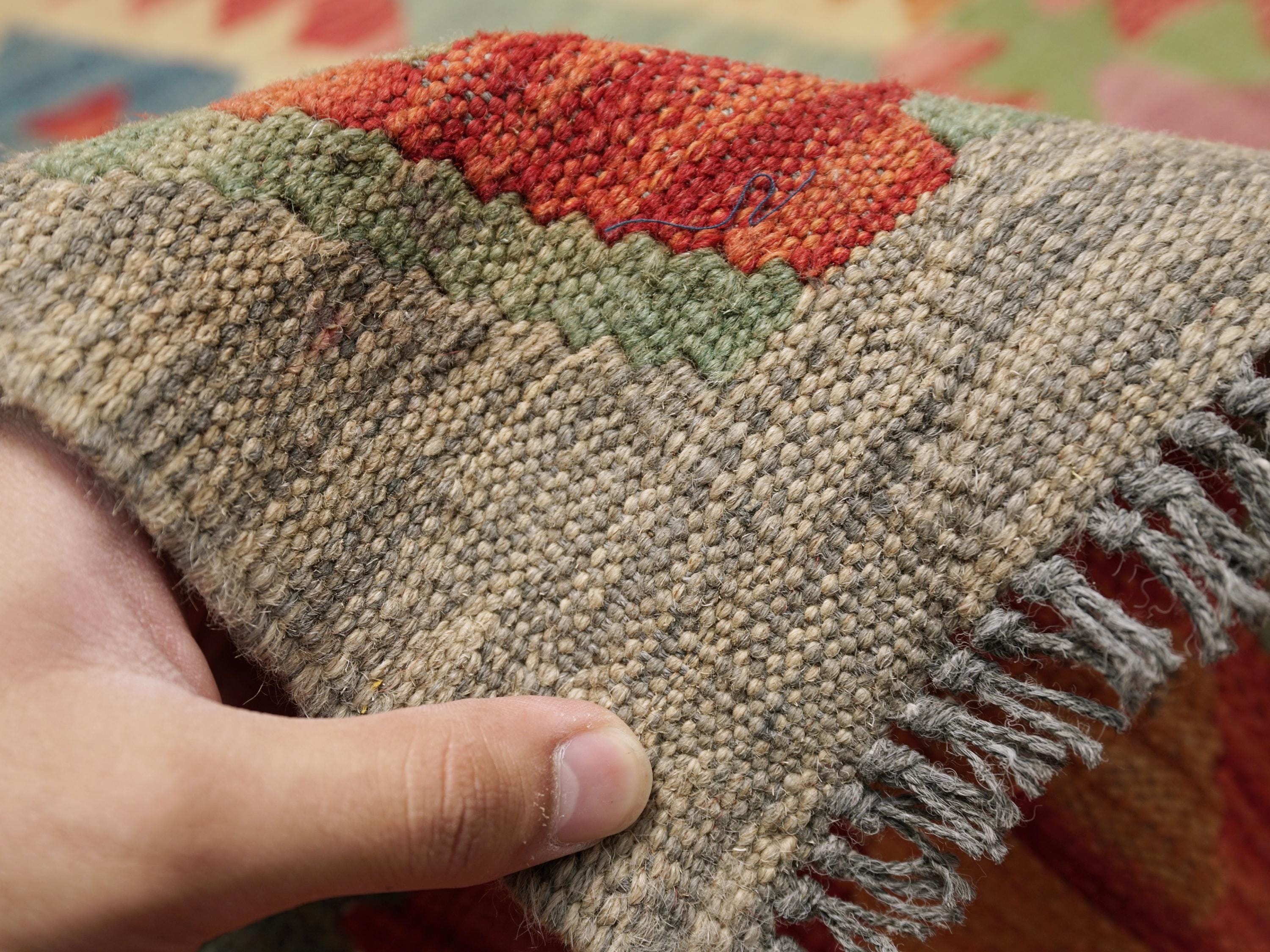 7x10 Ft Red Maimana Kilim Rug - Tribal Flat Weave