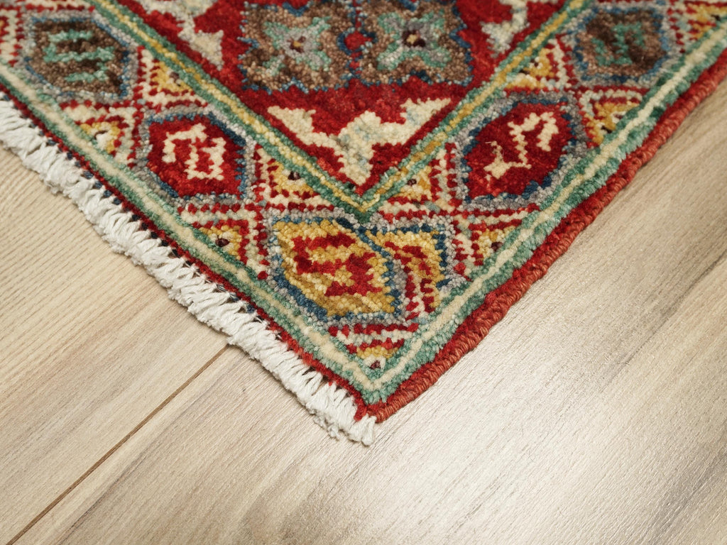 2x3 Ft Red Kazak Rug - Afghan Wool Accent Rug