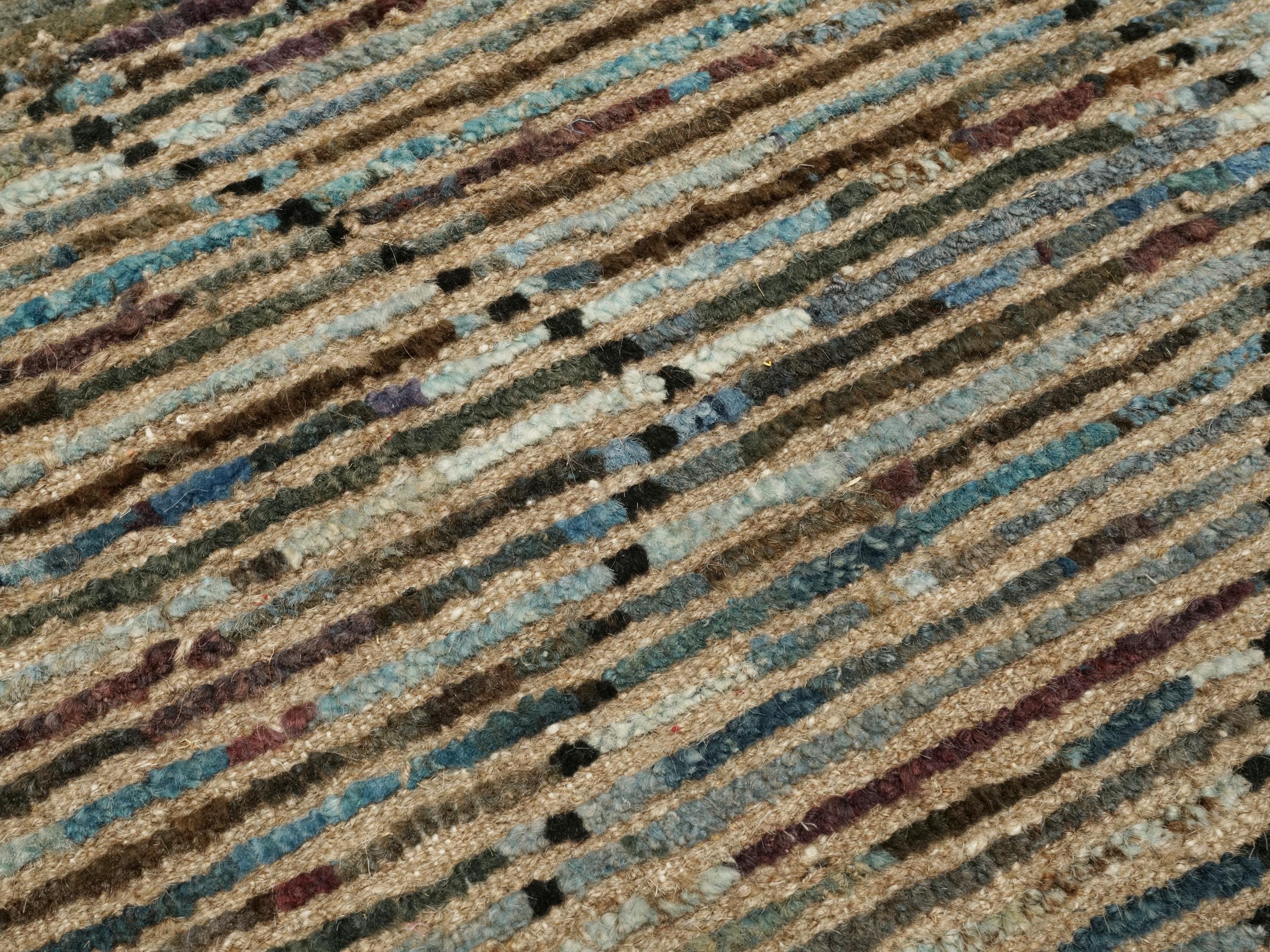 3x5 Ft Coral Blue Moroccan Rug - Afghan Wool Area Rug
