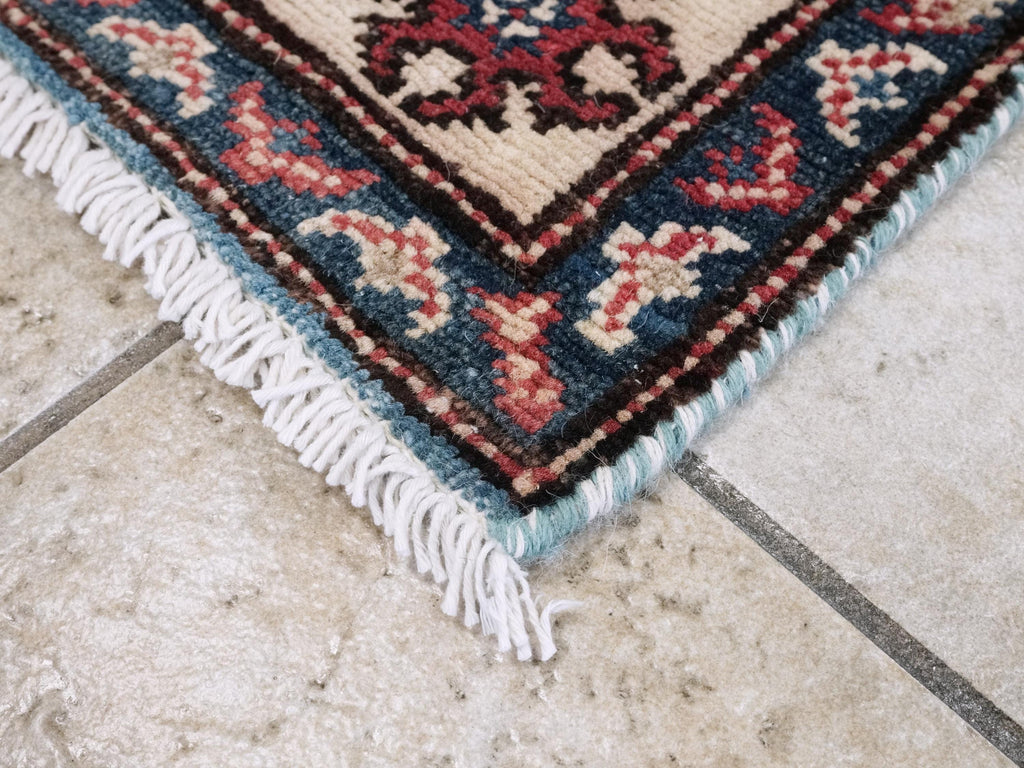 3x4 Ft Blue Heriz Rug - Afghan Oriental Area Rug - Traditional Persian Design