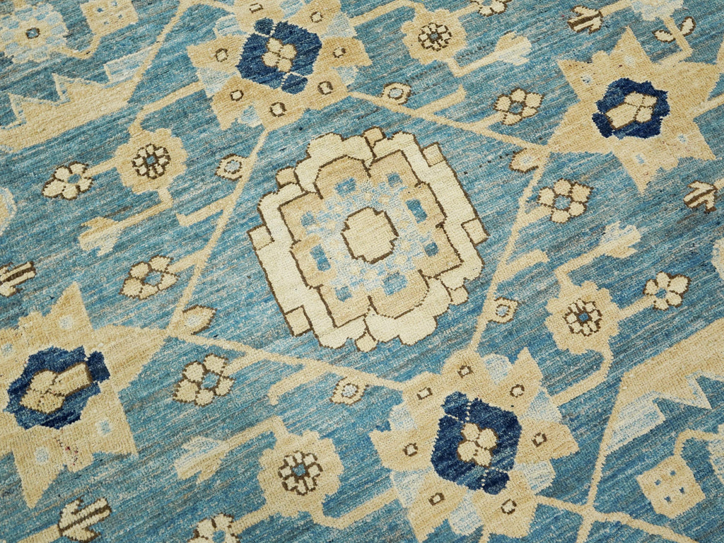 12x17 Ft Blue Serapi Rug - Afghan Antique Rug - Persian Design
